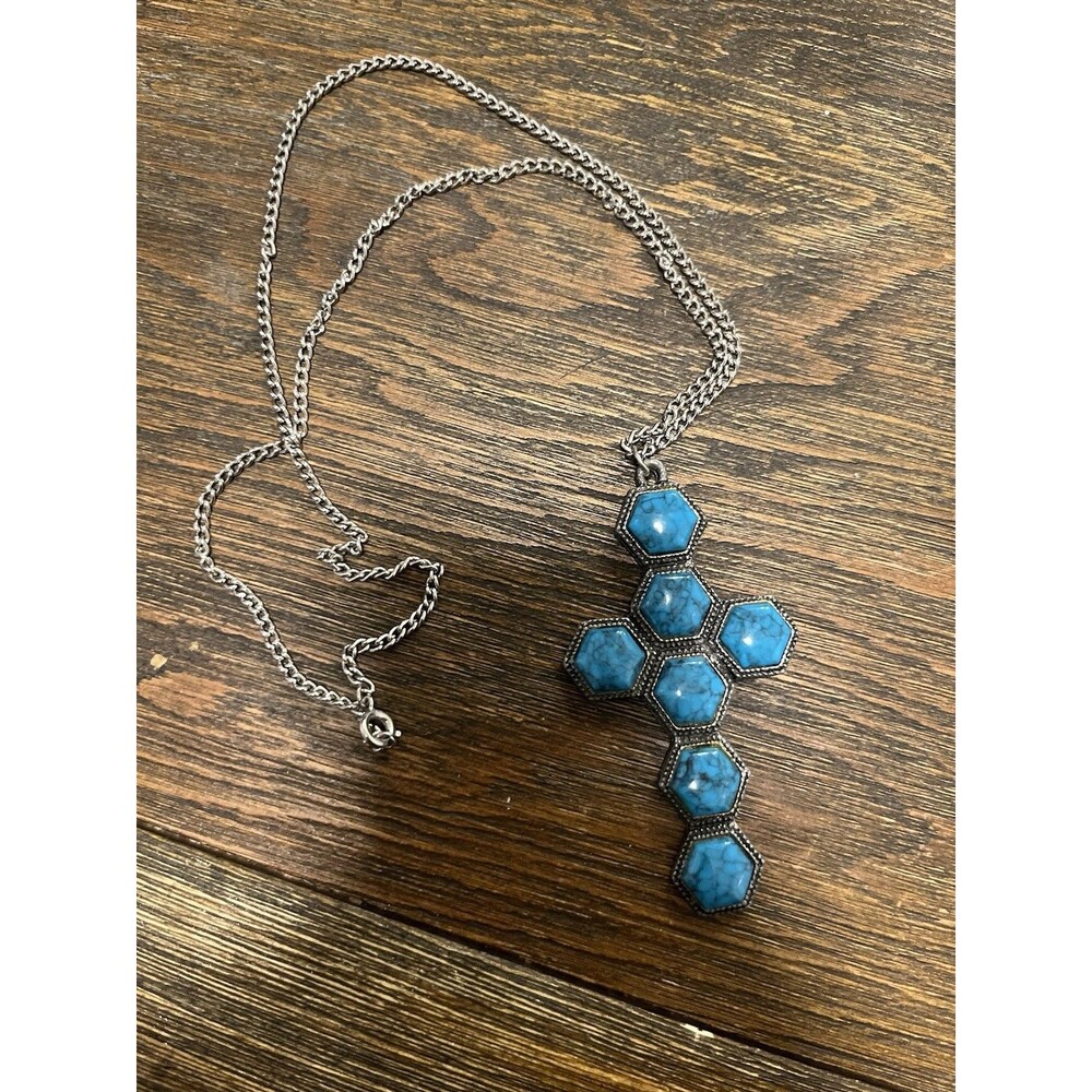 Stunning Turquoise Cross Necklace
